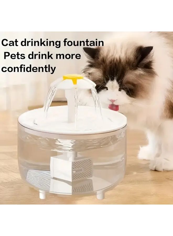 نافورة مياه أوتوماتيكية صافية تعمل بالطاقة عبر USB، تدور تلقائياً وتتميز بانخفاض الضوضاء، مصممة لتوفير المياه للقطط والكلاب - Image 3